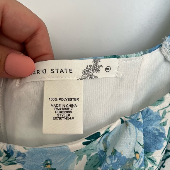 Altar’d State Blue Floral Puff Sleeve Dress Size XL - Picture 8 of 9